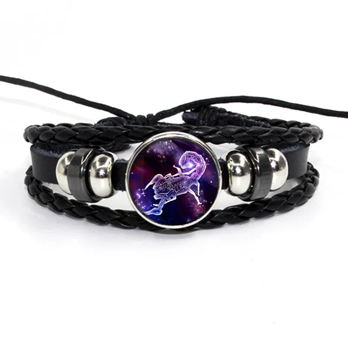 Zodiac Leather Braided Bracelet | 🔥FLAT 50% OFF SALE🔥